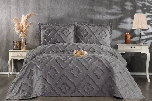 Çapa Home Harmony Yatak Örtüsü, Çift Kişilik, Antrasit
