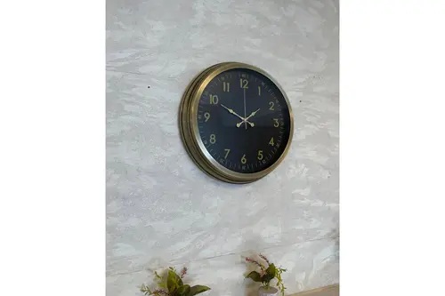 İhtişam Eskitme Metal Duvar Saati 40 Cm