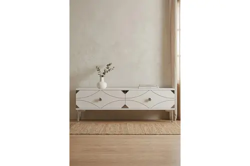 Alfa Tv Sehpası Beyaz Silver 120 Cm Tsa1297Bs