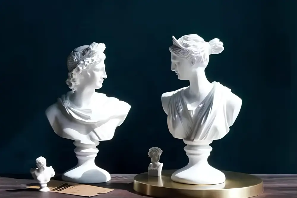 Artemis & Apollo Büst Set Beyaz