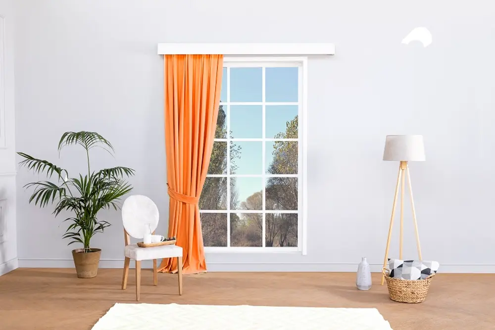 Massarelli Fon Perde Turuncu Pilesiz 60X260