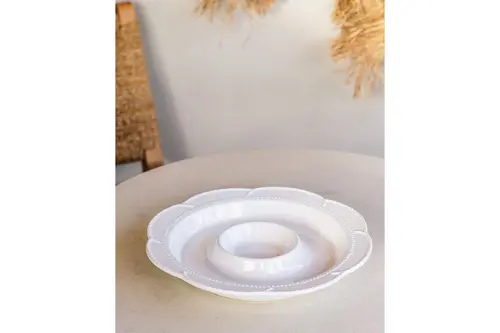 The Mia Grande Servis Tabağı Bölmeli Beyaz 39 Cm Grd0013