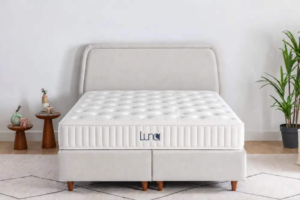Luna Arche Baza Başlık Yatak Seti, Açık Gri, 90X190