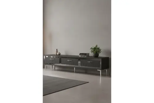 Tuna Tv Sehpası, Antrasit Silver, 180 Cm, Tsa1802As