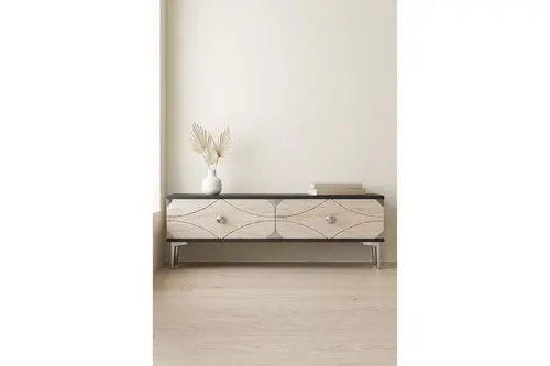 Alfa Tv Sehpası Antrasit Traverten Silver 120 Cm Tsa1297Ats