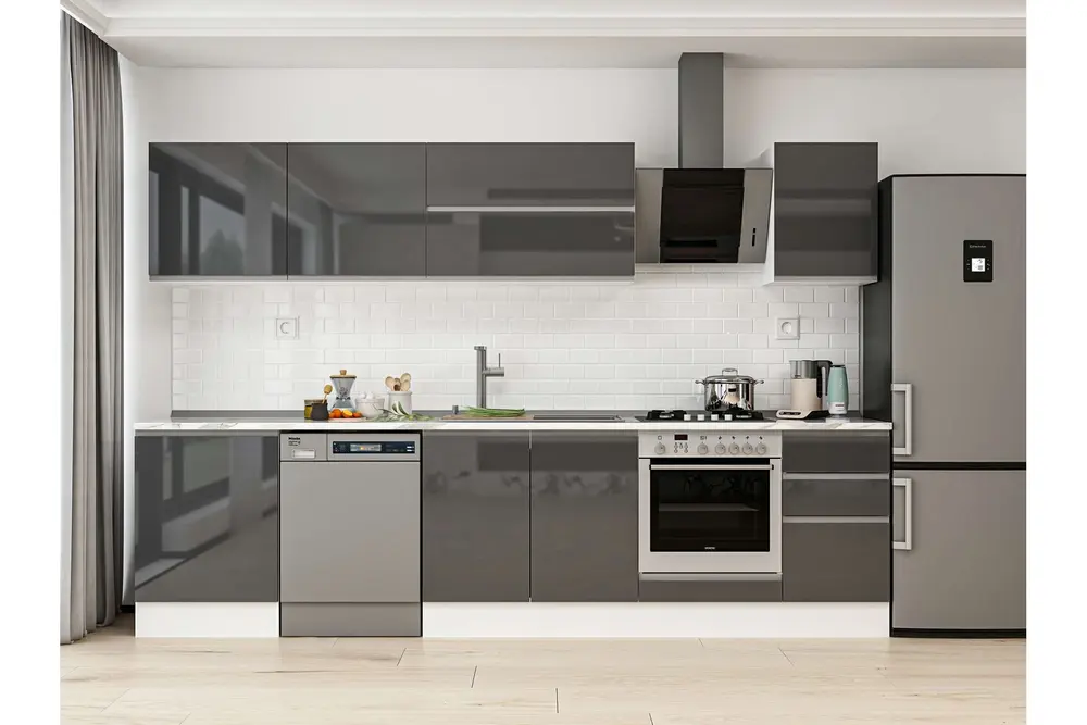 Alvinka 315X210 Cm Mutfak Dolabı, M E90S60S45 2 Antrasit Suntalam