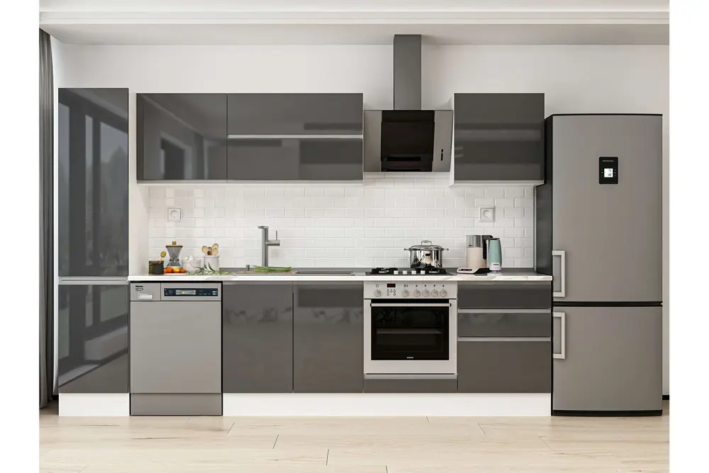 Alvinka 315X210 Cm Mutfak Dolabı, Mb E90B45S60 2 Antrasit Suntalam