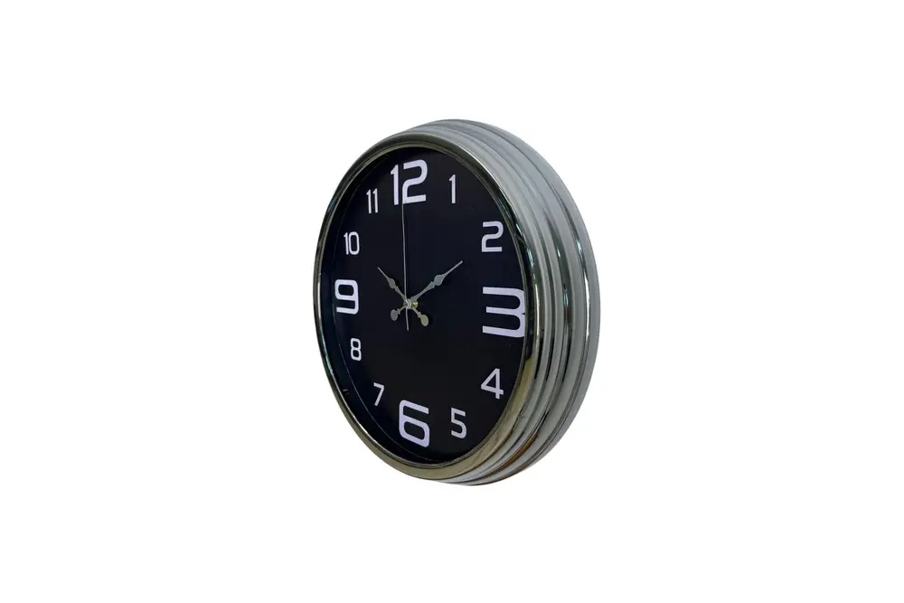 Krom Sade Metal Duvar Saati 40 Cm