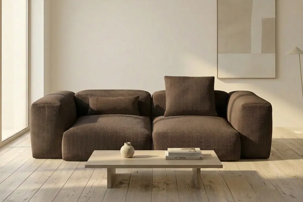 Relax Lego Sünger Üçlü Koltuk, Kahverengi