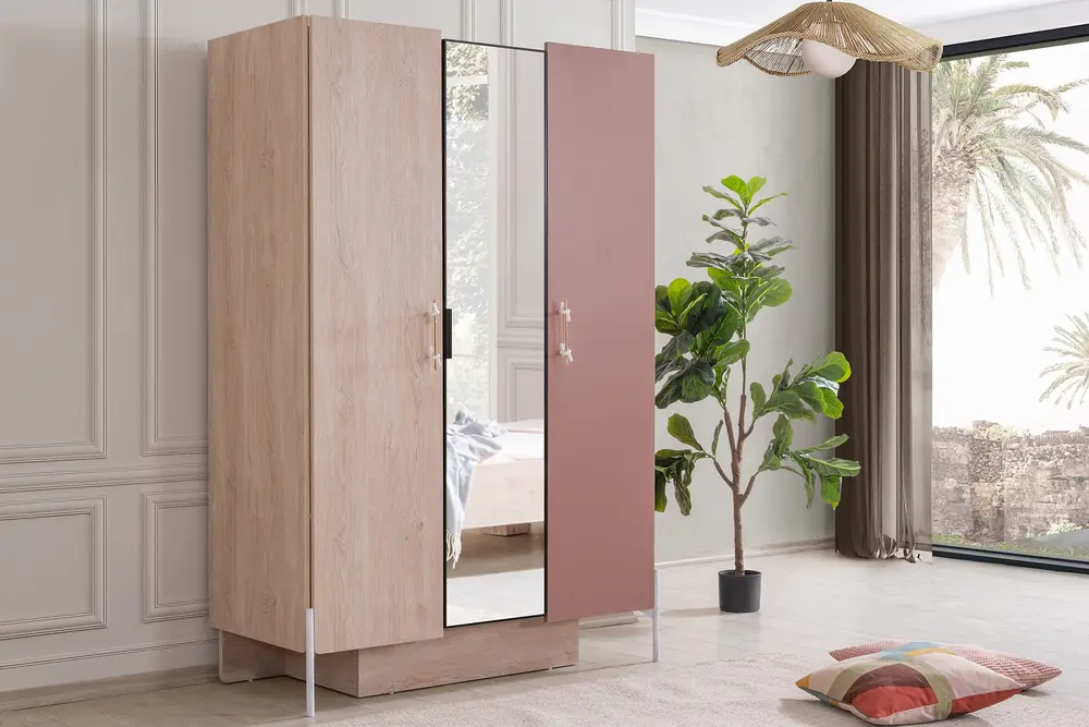 Rosetta Aynalı Ledli Gardırop, 3 Kapaklı