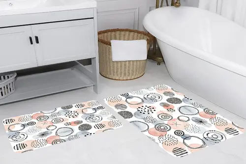 Rovigo Home Dijital Baskılı İkili Banyo Paspas Takımı, Rvg5274