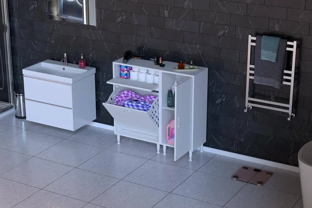 Yenice Banyo Dolabı, 3 Sepetli, 135 Cm