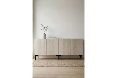 Corsa Konsol Ve Tv Sehpası Beyaz Traverten 180 Cm Ka1813Bt