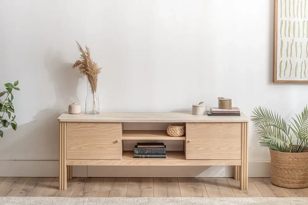 Haven Tv Sehpası, Meşe Traverten, 140 Cm