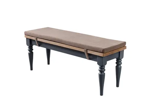 Kosova Ahşap Bench, Siyah, Kahve, 120 Cm