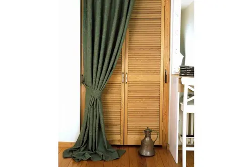 Massarelli Fon Perde Keten Yeşil Pilesiz 60X260