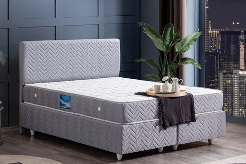 Kristal Baza Başlık Orthosoft Yatak Seti, Gri, 90X190