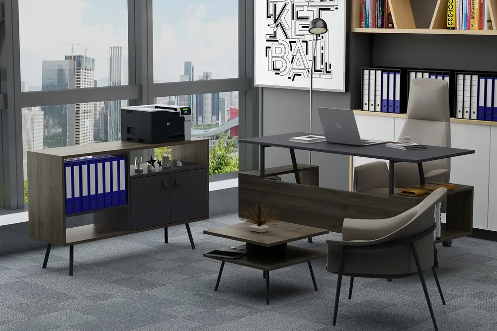 Lagomood İrony Maxi Ofis Takımı, Antrasit Ceviz
