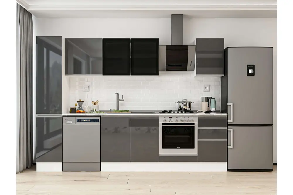Alvinka 295X210 Cm Mutfak Dolabı, Mb E90B40S45 3 Antrasit Suntalam