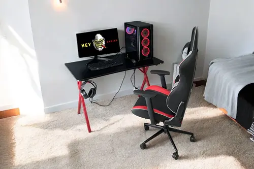 Hey Gaming Profesyonel Oyuncu Masası, Siyah Kırmızı, 120 Cm