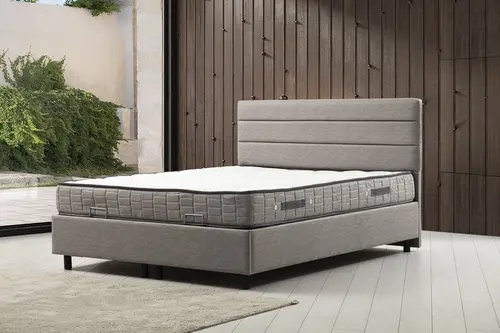 Motya Baza Başlık Ve Yatak Seti, Açık Gri, 160X200
