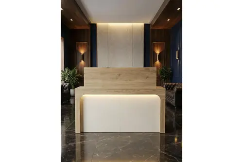 Apollon Led Işıklı Karşılama Bankosu, Sepet Kumtaşı, 150 Cm Çekmeceli