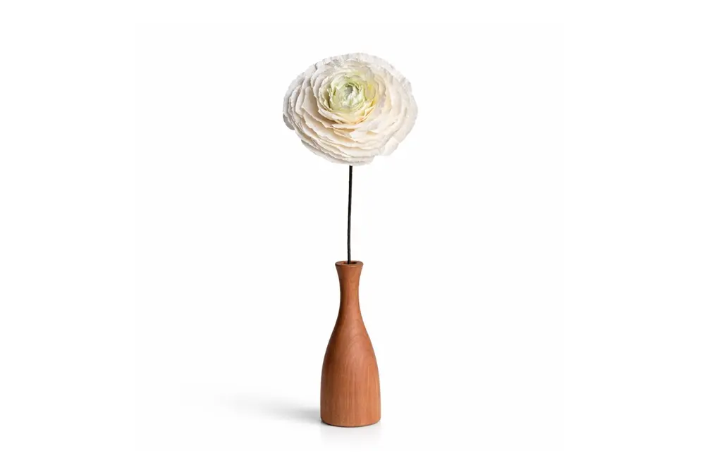Hanflos Ranunculus El Yapımı Kağıt Çiçek Beyaz