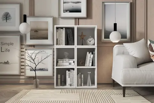 Leksa 6 Raflı Kitaplık 67 Cm Beyaz Ktp 1218
