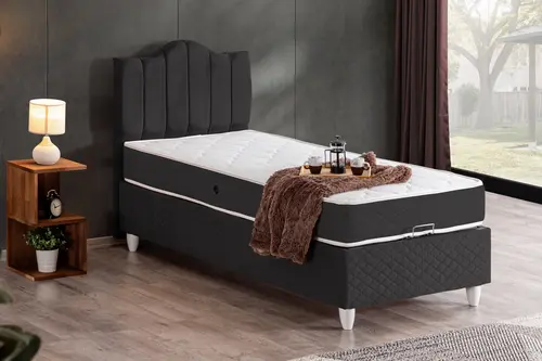 Trend Baza Başlık Ve Letto Yatak, Antrasit, 90X190