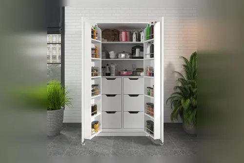 Molina 6 Çekmeceli Beyaz 90 Derece Kiler Dolap