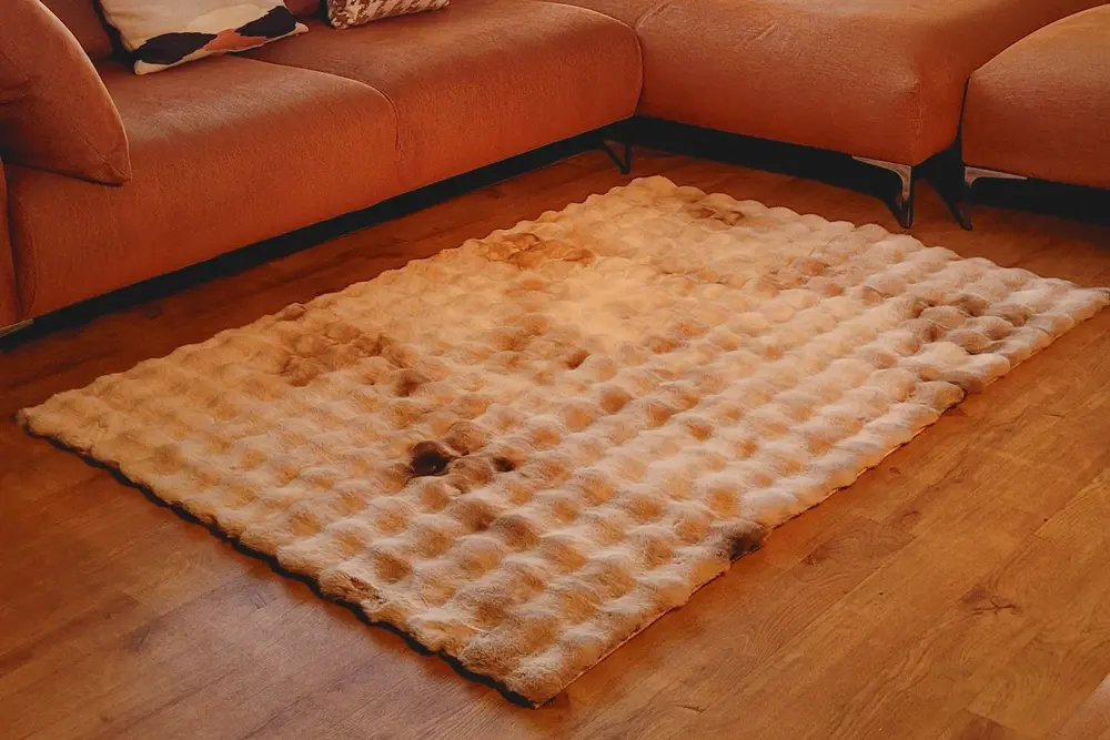 Rex Tavşanı Bubble Post Halı, Multi Kahve, 80X100