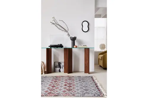Aria Modern Ahşap Cam Dresuar Konsol