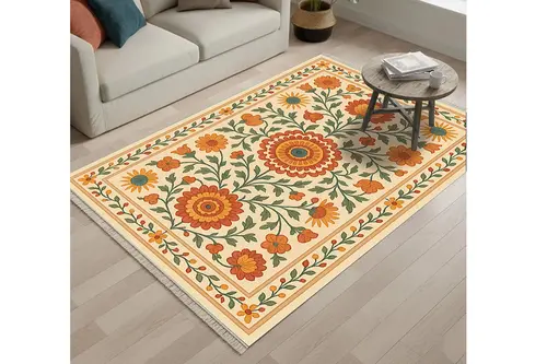 Güneş Bahçesi Vintage Dokuma Taban Halı, 415 Yng, 60X120 Cm
