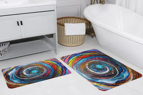 Rovigo Home Dijital Baskılı İkili Banyo Paspas Takımı, Rvg5243