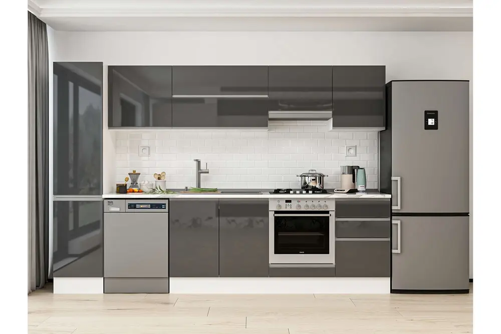 Alvinka 305X210 Cm Mutfak Dolabı, Mb E90B45S50 1 Antrasit Suntalam