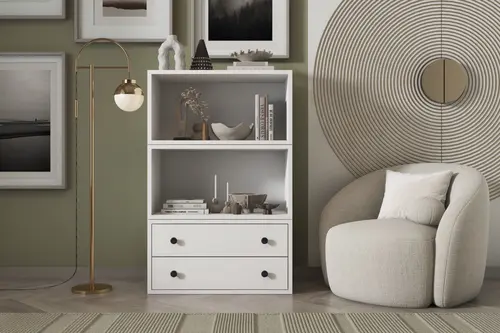 Leksa Çekmeceli Raflı Kitaplık 65 Cm Beyaz Ktp-1162-Ç
