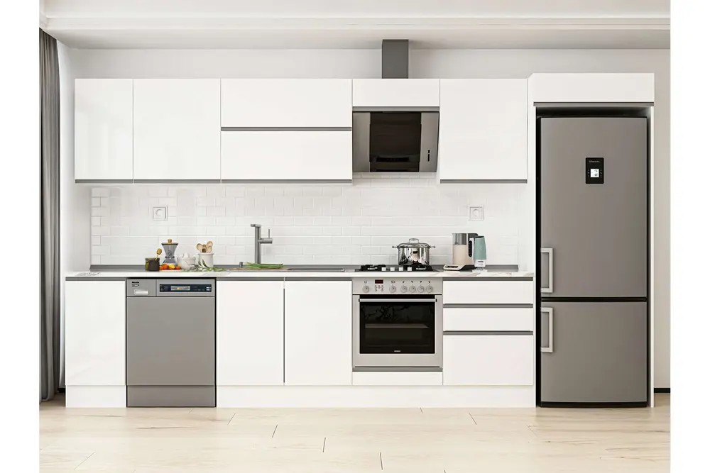 Alvinka 390X222 Cm Mutfak Dolabı, Mb E90S40S60 2 Beyaz Suntalam