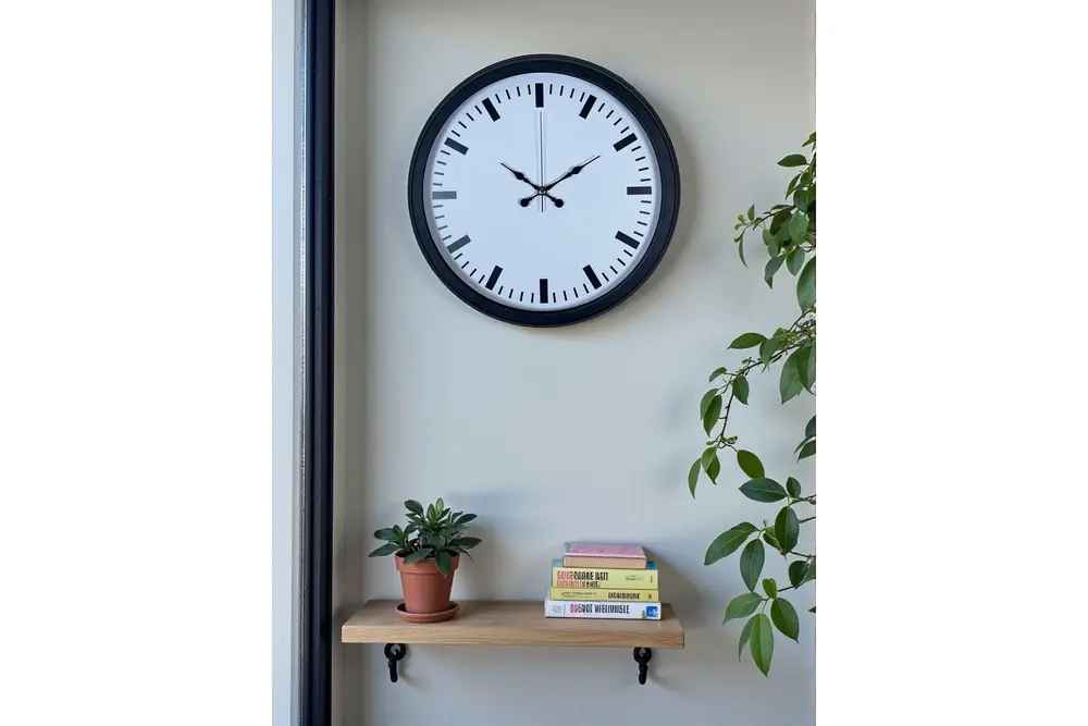 Black & White Baseline Metal Duvar Saati 40 Cm