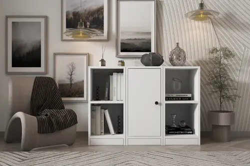 Leksa Tek Kapaklı Raflı Kitaplık 97 Cm Beyaz Ktp-1188-Ç