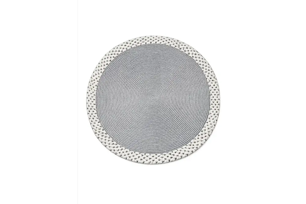 Rixo Çift Taraflı Jüt Gri Yuvarlak Halı, 90X90