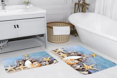 Rovigo Home Dijital Baskılı İkili Banyo Paspas Takımı Rvg5018