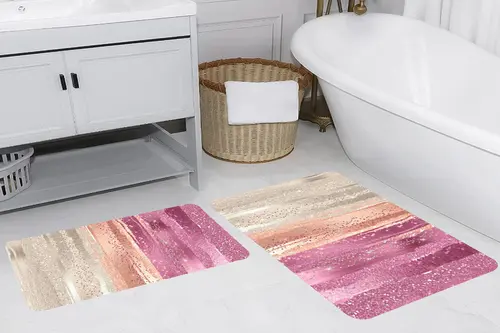 Rovigo Home Dijital Baskılı İkili Banyo Paspas Takımı, Rvg5247