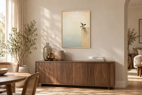 Muyika Stil Kuş Figürlü Minimalist Tablo