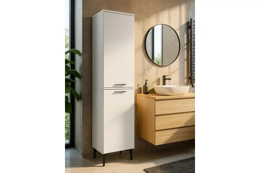 Singa Kirli Sepetli Banyo Dolabı, Beyaz