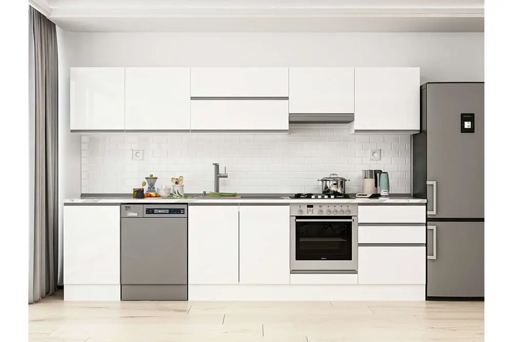 Alvinka 310X210 Cm Mutfak Dolabı, M E80S50S60 1 Beyaz Suntalam