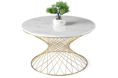 Cestino Orta Sehpa, Gold, Marmo