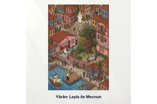 Miniaworks Yârân: Leyla İle Mecnun Kanvas Tablo 21X30