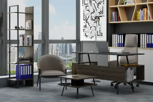 Lagomood İrony Poly Ofis Takımı, Antrasit Ceviz