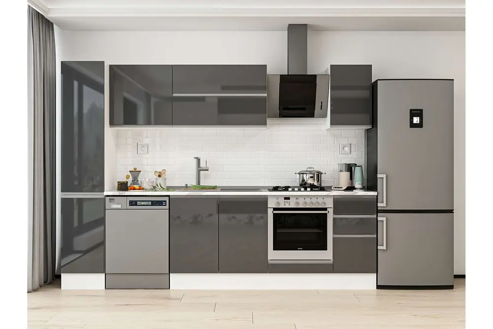 Alvinka 290X210 Cm Mutfak Dolabı, Mb E90B40S40 2 Antrasit Suntalam