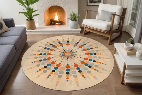 Aida Home Rienes Yuvarlak Salon Halısı, 100X100